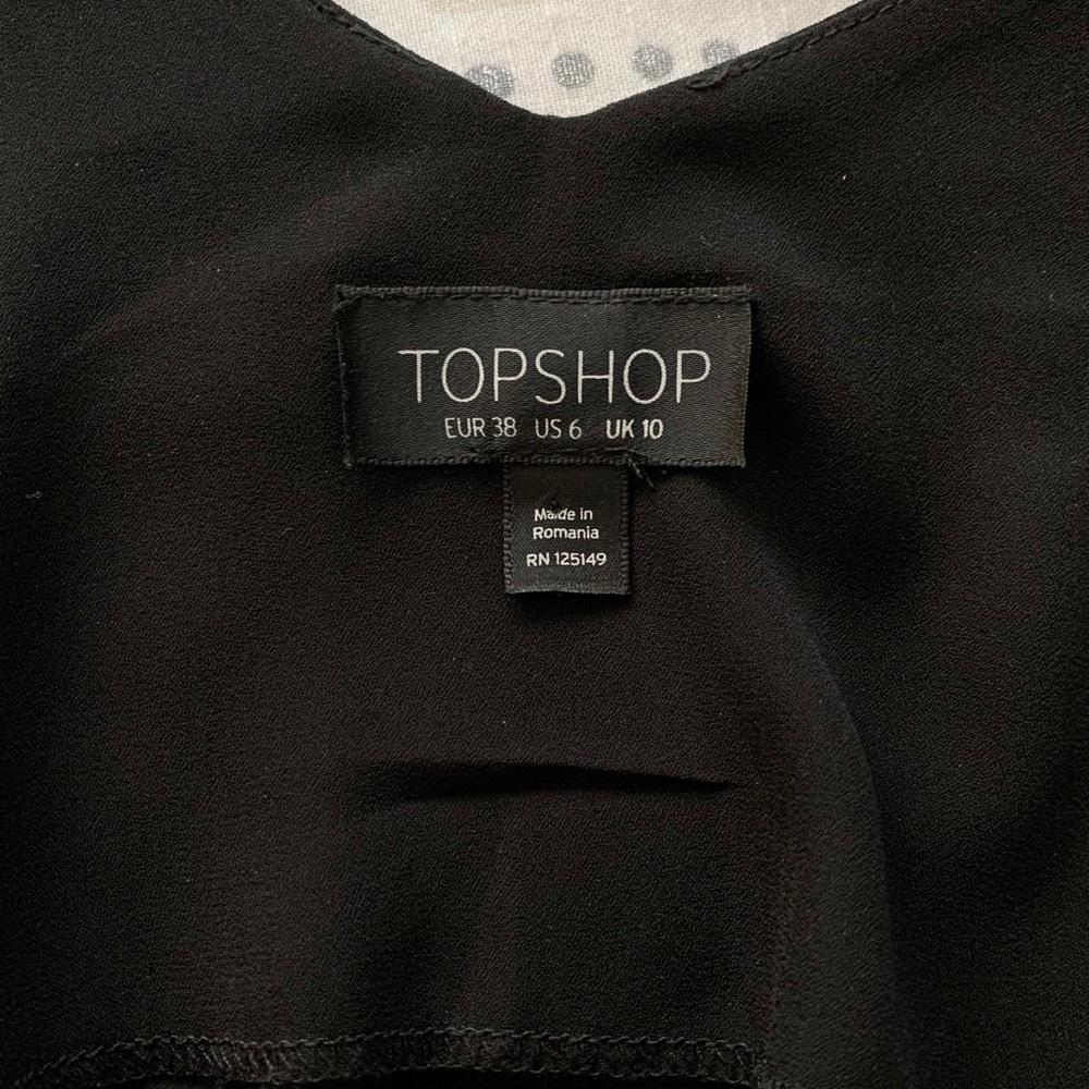 TOPSHOP Black V-Neck Tank, Never Worn - Picture 4 of 6